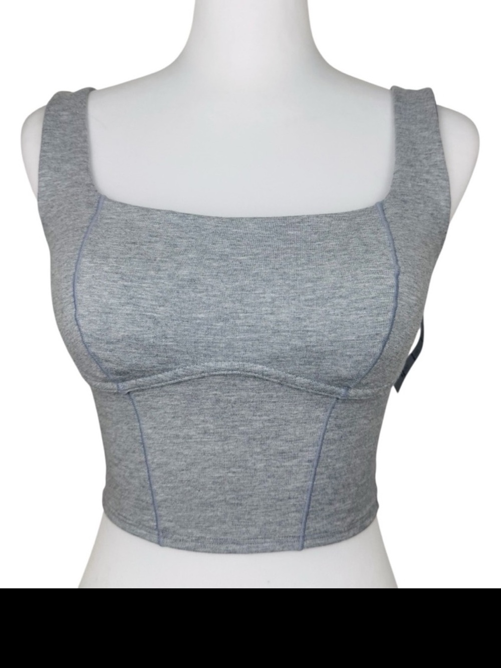 NWT PiNK Victoria's Secret All Day Cotton Longline Heather Gray Sports Bra Top - Picture 6 of 11